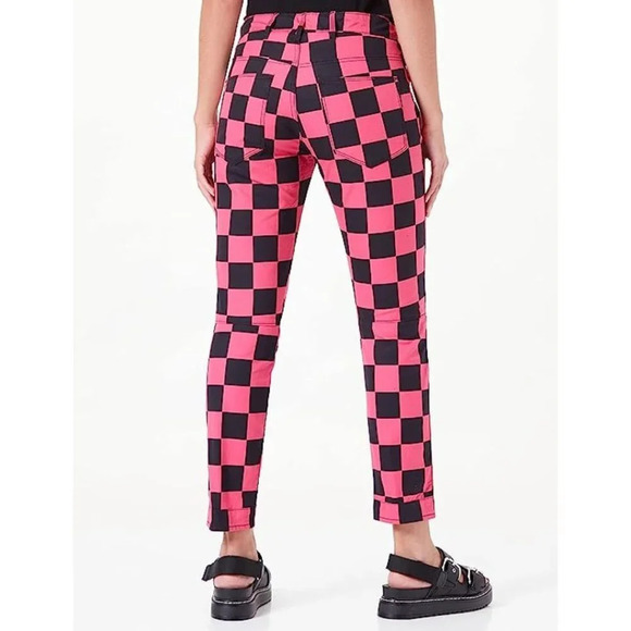 NWT G-Star Raw Women Jeans 5622 3D Mid Waist Boyfriend Pink Chef's Check Print - Picture 2 of 10